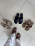 Criss Cross Slid-On Sandals
